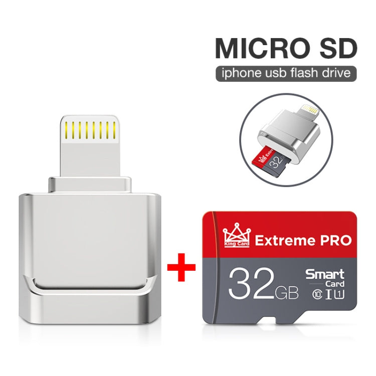 MicroDrive 8pin To TF Card Adapter Mini iPhone & iPad TF Card Reader, Capacity:128GB(Silver) -  by MICRODRIVE | Online Shopping UK | buy2fix