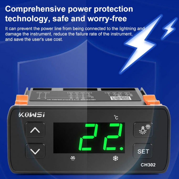 KWS-CH302 Intelligent Dual Sensor Temperature Controller - Thermostat & Thermometer by buy2fix | Online Shopping UK | buy2fix
