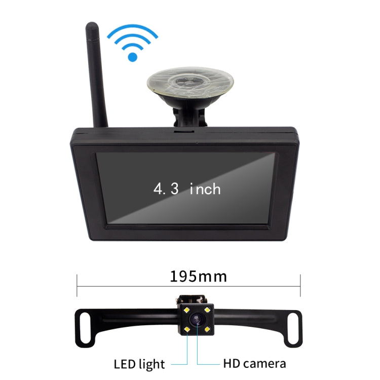 PZ703 422A-W Car 4.3 inch Desktop Rearview Monitor Built-in Wireless Reversing Image - In Car by buy2fix | Online Shopping UK | buy2fix