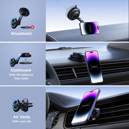 JOYROOM JR-ZS366-W 2 in 1 Dashboard Air Vent Magnetic Car Phone Mount Kit(Black) - Car Holders by JOYROOM | Online Shopping UK | buy2fix