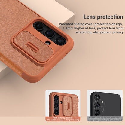 For Samsung Galaxy A55 NILLKIN QIN Series Pro Sliding Camera Cover Design Leather Phone Case(Black) - Galaxy Phone Cases by NILLKIN | Online Shopping UK | buy2fix