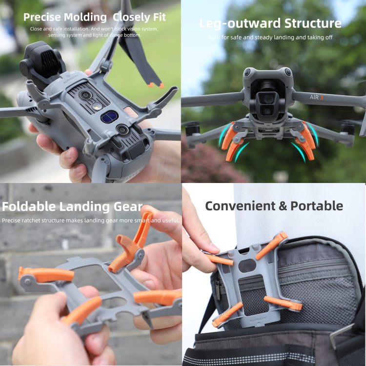 For DJI Air 3 Sunnylife LG664 Foldable Spider Landing Gear(Orange) - Landing Gear by Sunnylife | Online Shopping UK | buy2fix