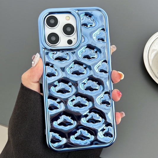 For iPhone 15 Pro Max Cloud Texture Electroplated TPU Phone Case(Blue) - iPhone 15 Pro Max Cases by buy2fix | Online Shopping UK | buy2fix