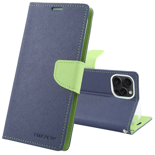 For iPhone 15 Pro Max GOOSPERY FANCY DIARY Cross Texture Leather Phone Case(Navy Blue) - iPhone 15 Pro Max Cases by GOOSPERY | Online Shopping UK | buy2fix