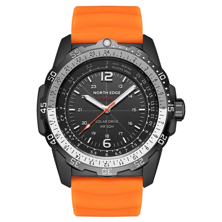 NORTH EDGE EVOQUE2 Outdoor Waterproof Solar Charging Sports Watch(Orange) - Sport Watches by NORTH EDGE | Online Shopping UK | buy2fix