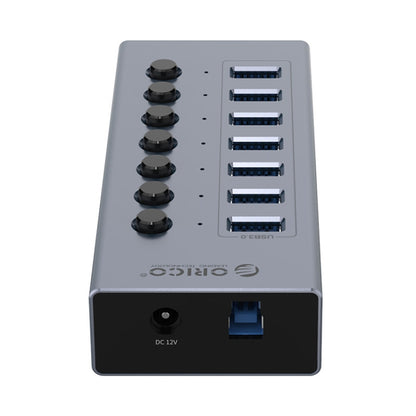 ORICO BT2U3-7AB-GY-BP 7 Ports USB 3.0 HUB with Individual Switches(AU Plug) - USB 3.0 HUB by ORICO | Online Shopping UK | buy2fix