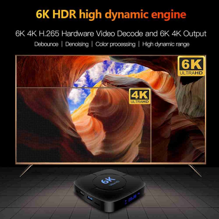 6K Ultra HD Android 12.0 Smart TV Box with Remote Control, 4GB+32GB, Allwinner H616 1.5GHZ Quad-Core(US Plug) - Others by buy2fix | Online Shopping UK | buy2fix