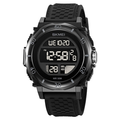 SKMEI 2099 Multifunctional Men Outdoor 50M Waterproof Luminous Digital Wrist Watch(Black) - Silicone Strap Watches by SKMEI | Online Shopping UK | buy2fix