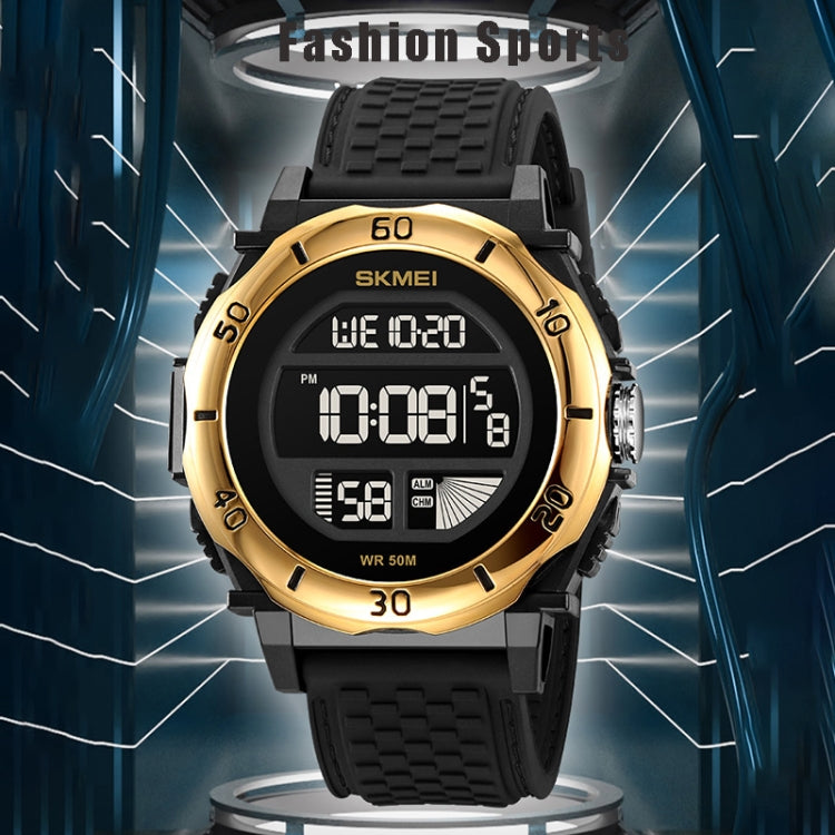 SKMEI 2099 Multifunctional Men Outdoor 50M Waterproof Luminous Digital Wrist Watch(Black) - Silicone Strap Watches by SKMEI | Online Shopping UK | buy2fix