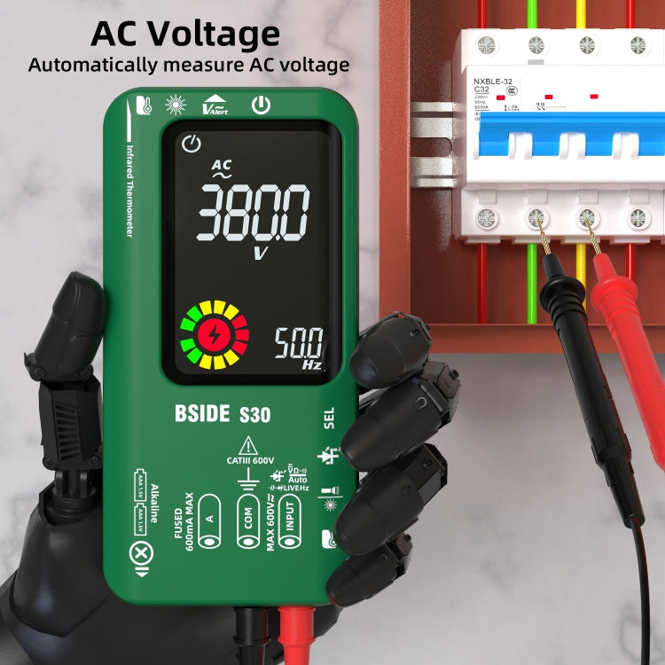 BSIDE S30 Smart Color Screen Infrared Temperature Measurement Multimeter(Black) - Digital Multimeter by BSIDE | Online Shopping UK | buy2fix