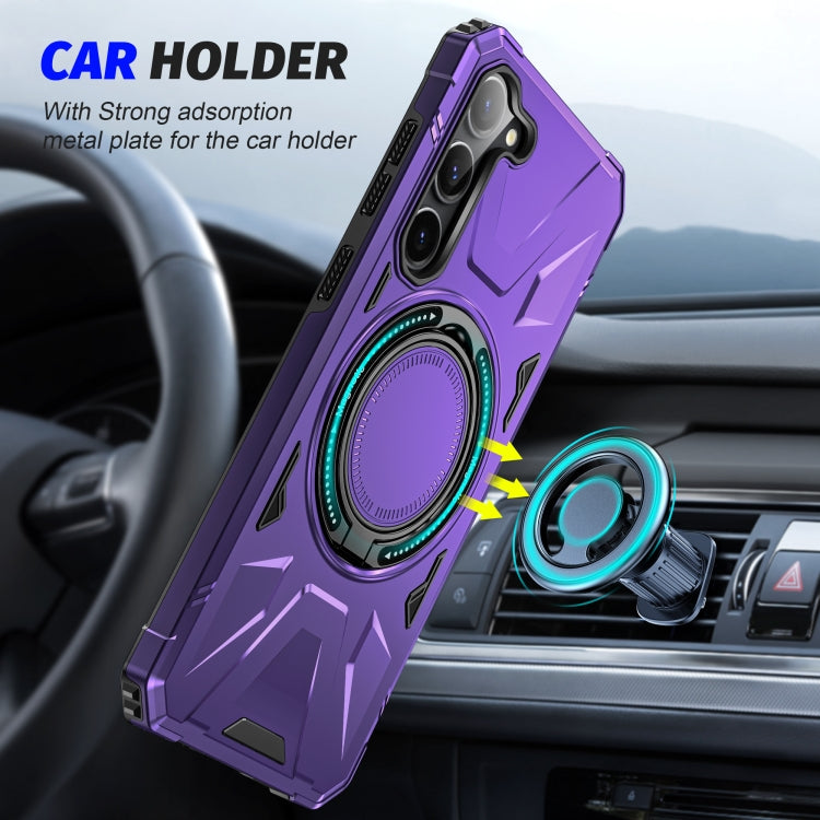 For Samsung Galaxy S24 5G MagSafe Magnetic Shockproof Phone Case with Ring Holder(Purple) - Galaxy S24 5G Cases by buy2fix | Online Shopping UK | buy2fix