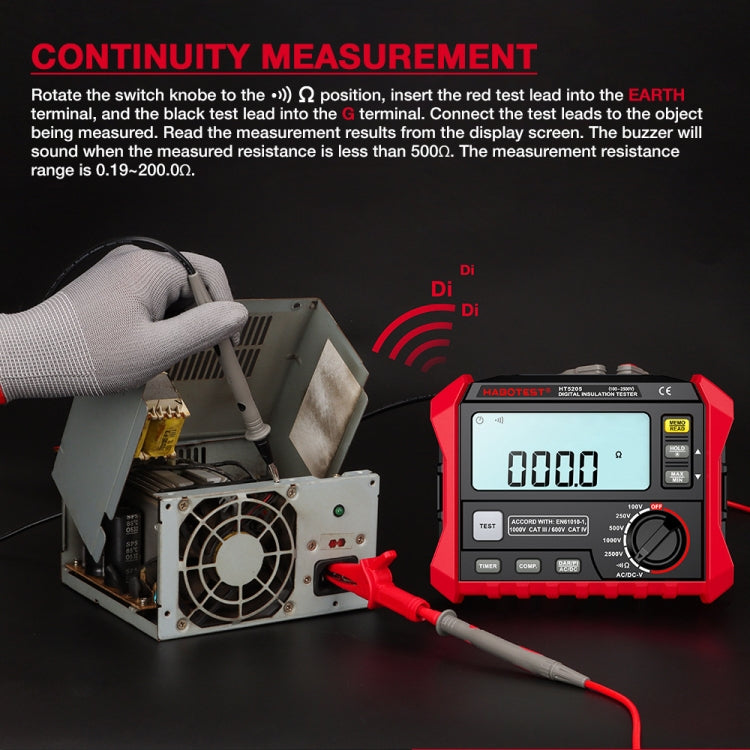 HABOTEST HT5203 Insulation Resistor Tester - Battery & Resistance Tester by HABOTEST | Online Shopping UK | buy2fix