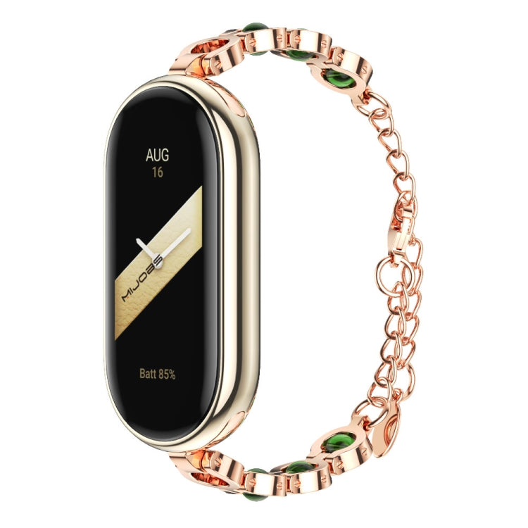 For Xiaomi Mi Band 8 / 9 / 9 NFC Mijobs Mermaid Beauty Bracelet Watch Band(Rose Gold Green) - Watch Bands by MIJOBS | Online Shopping UK | buy2fix