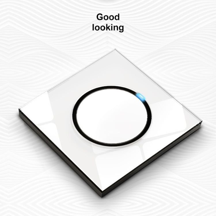 86mm Round LED Tempered Glass Switch Panel, White Round Glass, Style:Two Billing Control - Consumer Electronics by buy2fix | Online Shopping UK | buy2fix