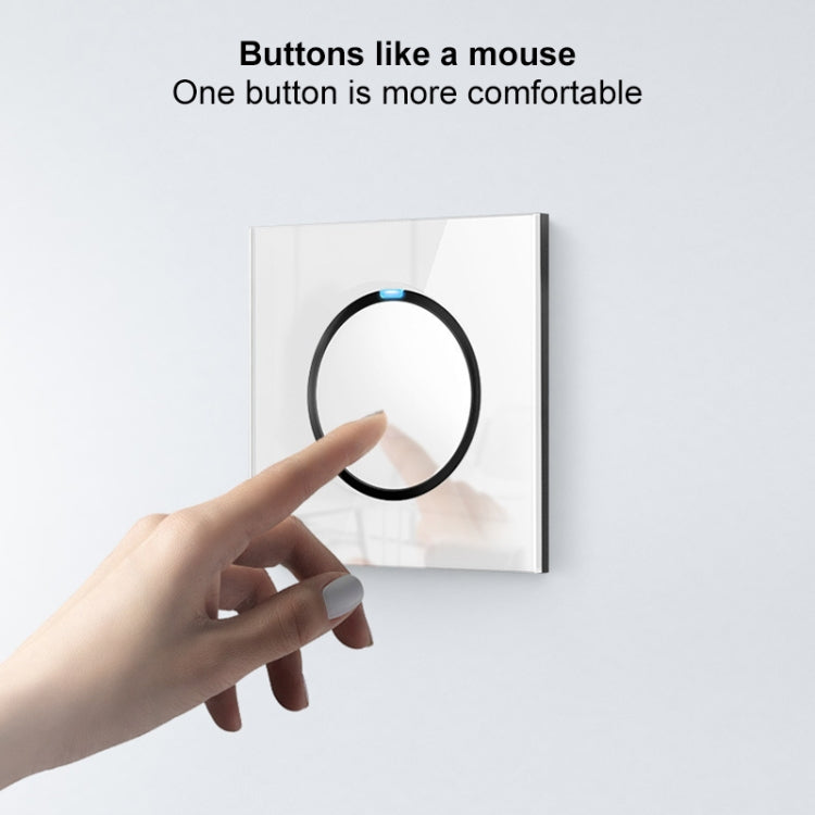 86mm Round LED Tempered Glass Switch Panel, White Round Glass, Style:Dual Computer Socket - Consumer Electronics by buy2fix | Online Shopping UK | buy2fix