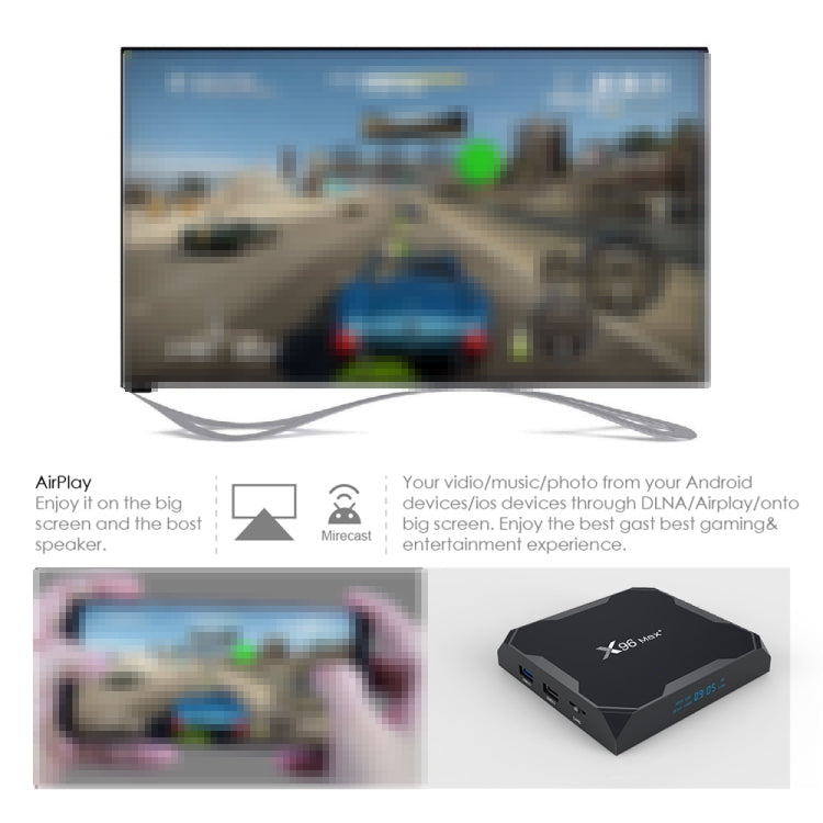 X96 max+ 4K Smart TV Box with Remote Control, Android 9.0, Amlogic S905X3 Quad-Core Cortex-A55,2GB+16GB, Support LAN, AV, 2.4G/5G WiFi, USBx2,TF Card, AU Plug - Consumer Electronics by Beelink | Online Shopping UK | buy2fix