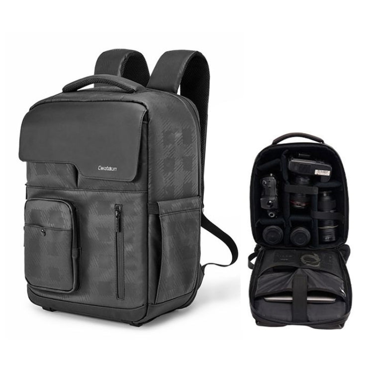 Cwatcun D97 Professional Photography Bag Mirrorless/SLR Multifunctional Backpack Camera Bag, Size:41 x 30.5 x 17cm(Black) - Backpack by Cwatcun | Online Shopping UK | buy2fix