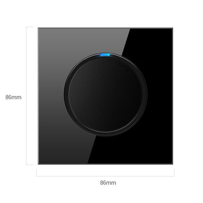 86mm Round LED Tempered Glass Switch Panel, Black Round Glass, Style:Four Open Dual Control - Switch by buy2fix | Online Shopping UK | buy2fix