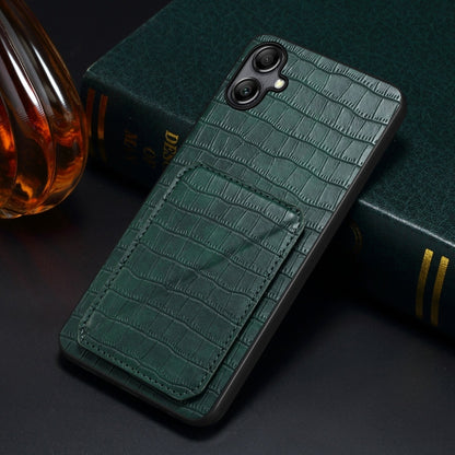 For Samsung Galaxy S24 5G Denior Imitation Crocodile Leather Back Phone Case with Holder(Green) - Galaxy S24 5G Cases by Denior | Online Shopping UK | buy2fix