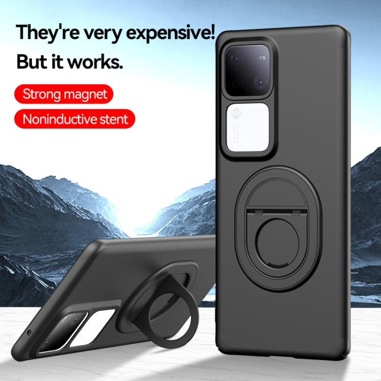 For vivo S18e Magsafe Hidden Fold Holder Full Coverage Shockproof Phone Case(Black) - vivo Cases by buy2fix | Online Shopping UK | buy2fix