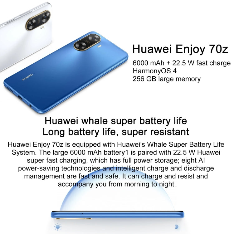 HUAWEI Enjoy 70z, 8GB+128GB, Side Fingerprint Identification, 6.75 inch HarmonyOS 4.0 Octa Core 2.4GHz, Network: 4G, Not Support Google Play(Black) - Huawei Mate & P by Huawei | Online Shopping UK | buy2fix