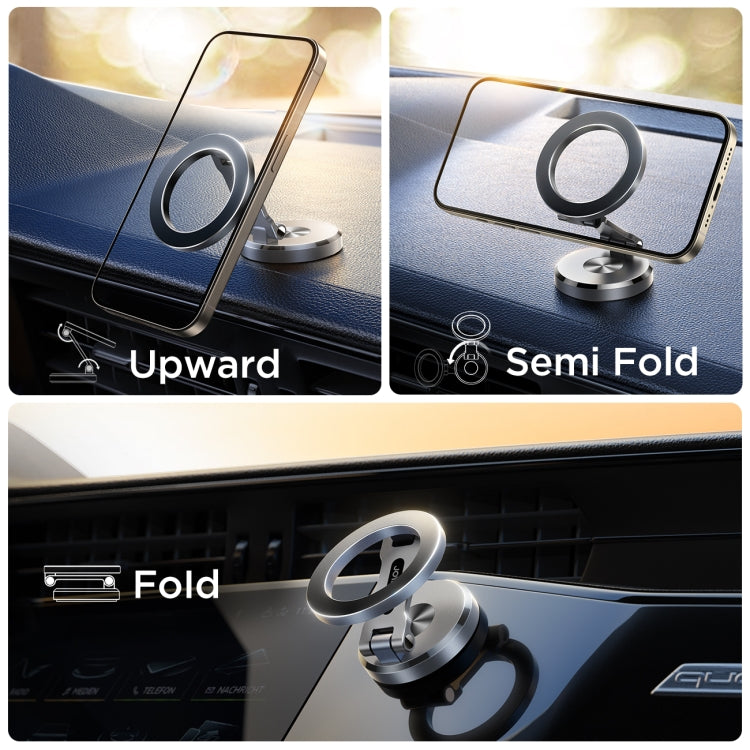 JOYROOM JR-ZS403 Metal Foldable Magnetic Car Phone Mount(Metal Grey) - Car Holders by JOYROOM | Online Shopping UK | buy2fix