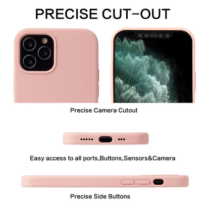 For iPhone 12 / 12 Pro Solid Color Liquid Silicone Shockproof Protective Case(Sand Pink) - iPhone 12 / 12 Pro Cases by buy2fix | Online Shopping UK | buy2fix