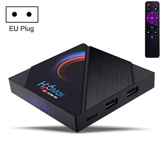 H96 Max 6K Ultra HD Smart TV Box with Remote Controller, Android 10.0, Allwinner H616 Quad Core ARM Cortex-A53, 4GB+32GB, Support TF Card / USBx2 / AV / HDMI / WIFI, EU Plug - Consumer Electronics by buy2fix | Online Shopping UK | buy2fix