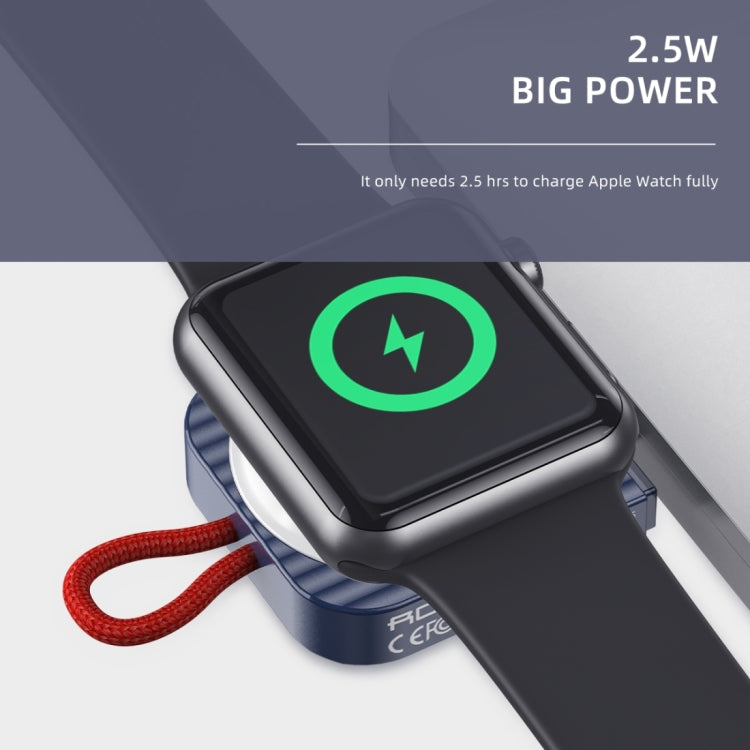 ROCK W26 Portable Magnetic Wireless Charger for Apple Watch Type-C Interface(Blue) - Apple Accessories by ROCK | Online Shopping UK | buy2fix