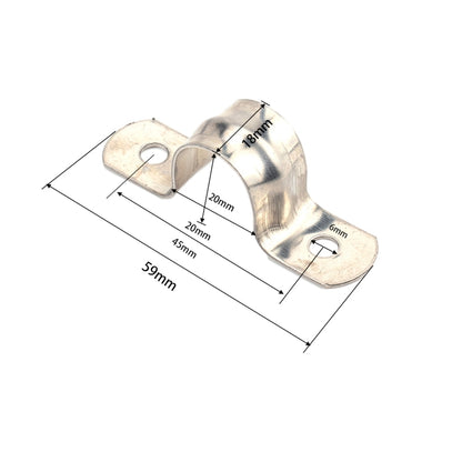 100 PCS M20 304 Stainless Steel Hole Tube Clips U-tube Clamp Connecting Ring Hose Clamp - In Car by buy2fix | Online Shopping UK | buy2fix