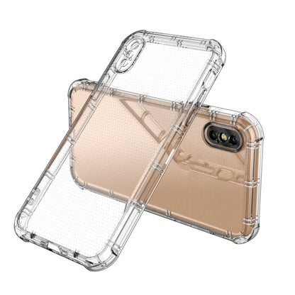 For iPhone X / XS Straight Edge Dual Bone-bits Shockproof TPU Clear Case - More iPhone Cases by buy2fix | Online Shopping UK | buy2fix