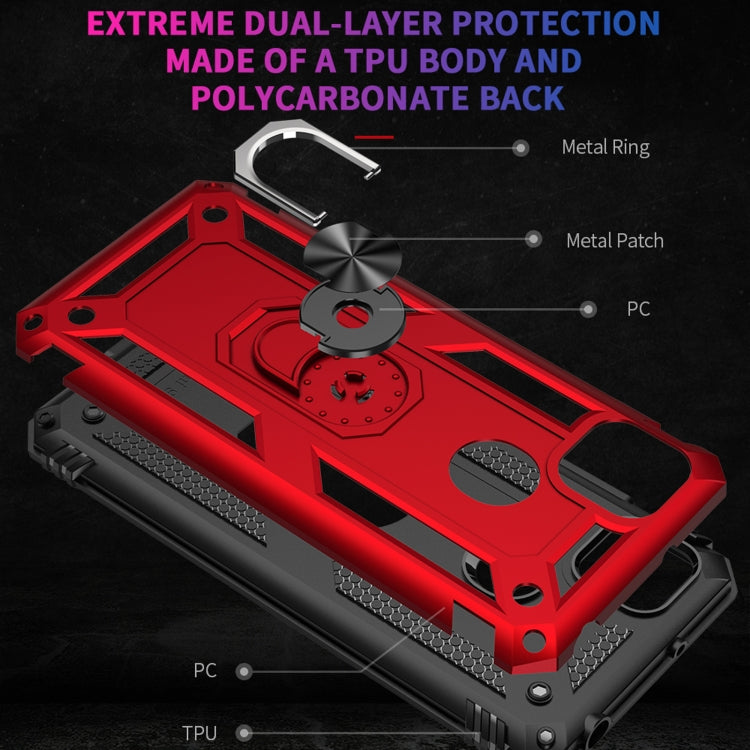 For Xiaomi Redmi 9C Shockproof TPU + PC Protective Case with 360 Degree Rotating Holder(Gold) - Xiaomi Accessories by buy2fix | Online Shopping UK | buy2fix