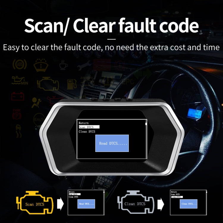 P17 Car HUD Head-up Display GPS Speed Meter Car OBD2 Fault Elimination Code - Head Up Display System by buy2fix | Online Shopping UK | buy2fix