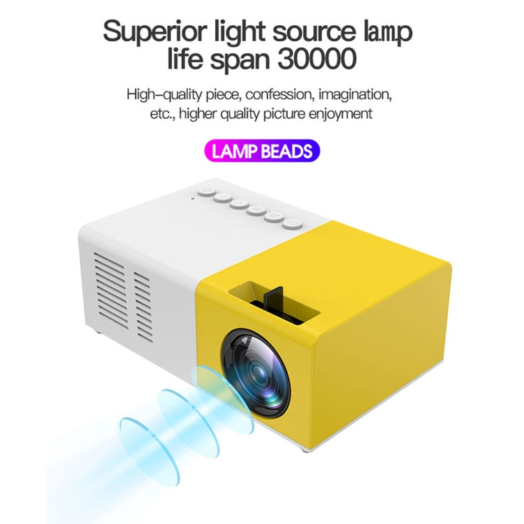 J9 1920x1080P 15 ANSI Portable Home Theater Mini LED HD Digital Projector, Basic Version, AU Plug(Yellow White) - Consumer Electronics by buy2fix | Online Shopping UK | buy2fix