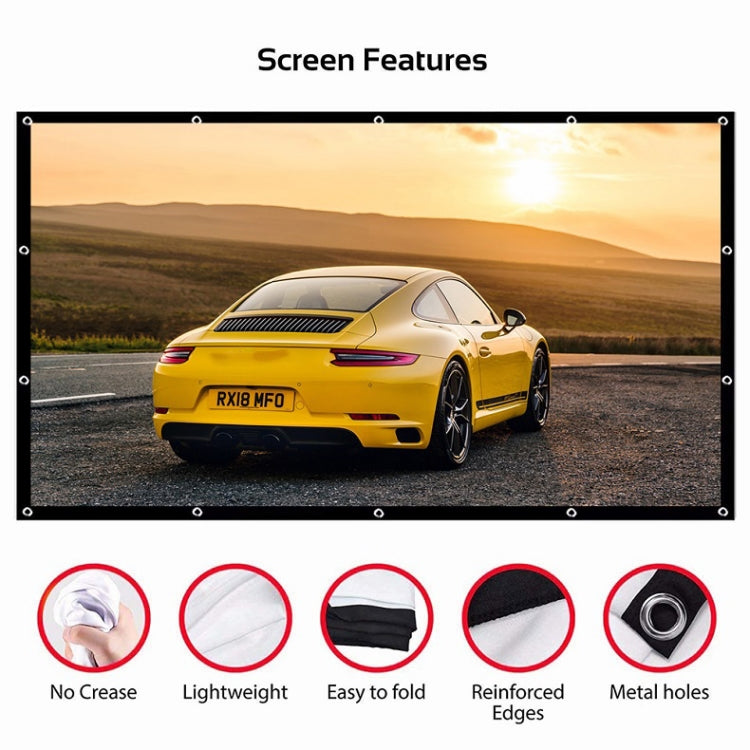 Simple Folding Thin Polyester Projector Film Curtain, Size:84 inch (16:9) Projection Area: 186x105cm - Consumer Electronics by buy2fix | Online Shopping UK | buy2fix