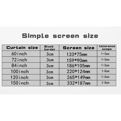 Simple Folding Thin Polyester Projector Film Curtain, Size:100 inch (16:9) Projection Area: 221x125cm - Consumer Electronics by buy2fix | Online Shopping UK | buy2fix