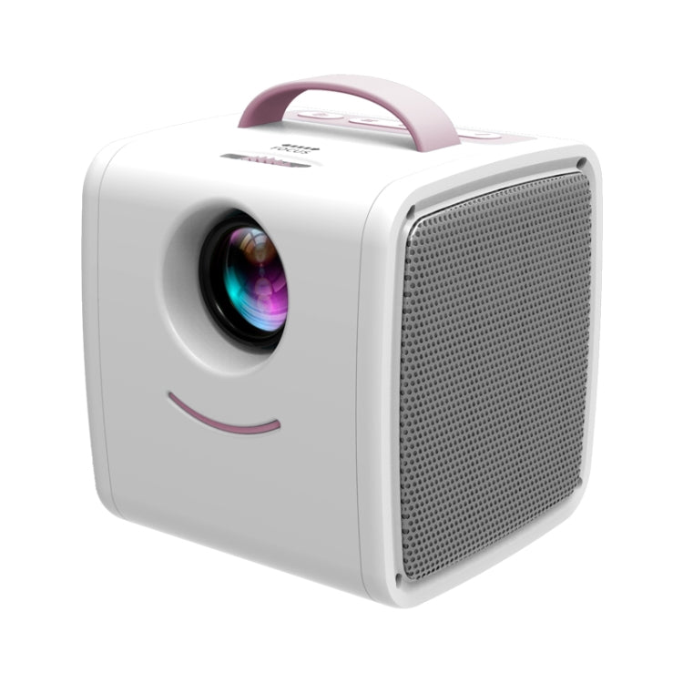 Q2 LED 1080P Mini Portable Projector Children Projector, Plug Type:US Plug(Pink White) - Consumer Electronics by buy2fix | Online Shopping UK | buy2fix