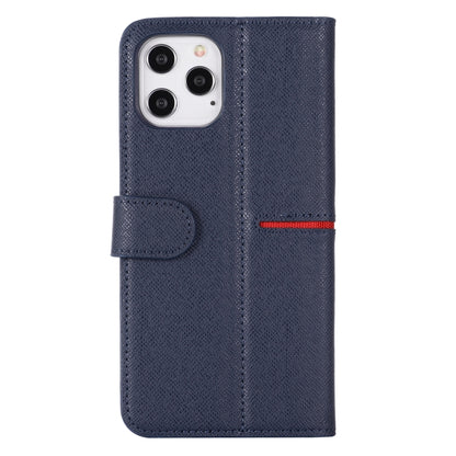 For iPhone 12 Pro Max GEBEI Top-grain Leather Horizontal Flip Protective Case with Holder & Card Slots & Wallet & Photo Frame(Blue) - iPhone 12 Pro Max Cases by GEBEI | Online Shopping UK | buy2fix