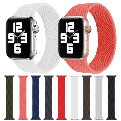 Single-turn Woven Pattern Silicone Watch Band For Apple Watch Series 7 41mm / 6 & SE & 5 & 4 40mm / 3 & 2 & 1 38mm, Size:M(Grey) - Smart Wear by buy2fix | Online Shopping UK | buy2fix