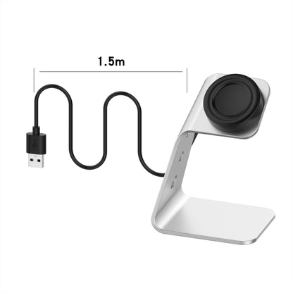 For Samsung R500 / Galaxy Watch 3 Universal Aluminum Alloy Magnetic Charger Holder with Chip Protection, Support Fast Charging(Silver) - Charger by buy2fix | Online Shopping UK | buy2fix