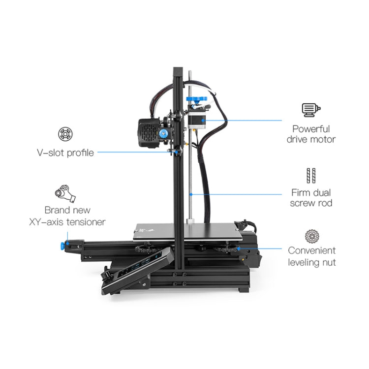 CREALITY Ender-3 V2 Craborundom Glass Platform Ultra-silent DIY 3D Printer, Print Size : 22 x 22 x 25cm, US Plug - 3D Printer by Creality | Online Shopping UK | buy2fix