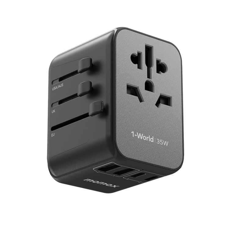 MOMAX 1-World UA9 PD 35W Fast Charger Power Adapter(Black) - USB Charger by MOMAX | Online Shopping UK | buy2fix