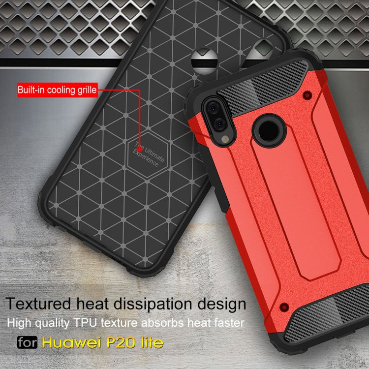 For Huawei  P20 Lite Full-body Rugged TPU + PC Combination Back Cover Case (Red) - Mobile Accessories by buy2fix | Online Shopping UK | buy2fix