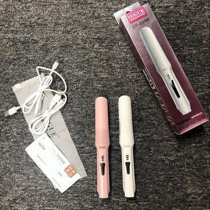 Wireless Mini USB Rechargeable Hair Straightener Hair Curler Double Purpose Hair Splint(Pink) - Hair Curler by buy2fix | Online Shopping UK | buy2fix