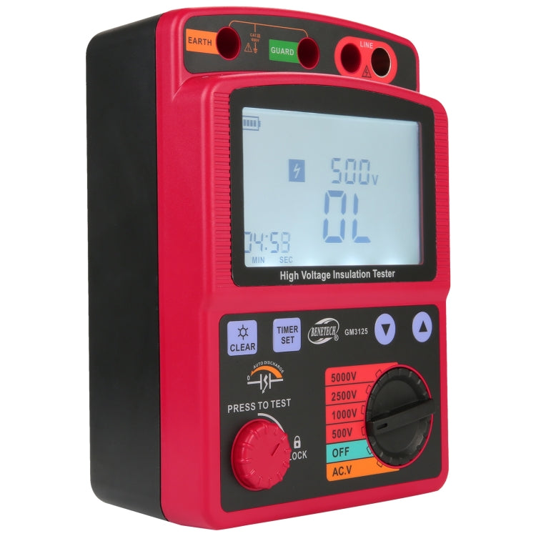 BENETECH GM3125 High Voltage Insulation Tester Resistance Tester - Current & Voltage Tester by BENETECH | Online Shopping UK | buy2fix