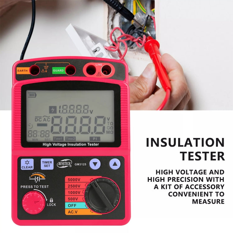 BENETECH GM3125 High Voltage Insulation Tester Resistance Tester - Current & Voltage Tester by BENETECH | Online Shopping UK | buy2fix