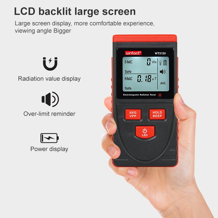 Wintact WT3120 Inductive Wood Moisture Meter Electromagnetic Radiation Tester - Consumer Electronics by Wintact | Online Shopping UK | buy2fix