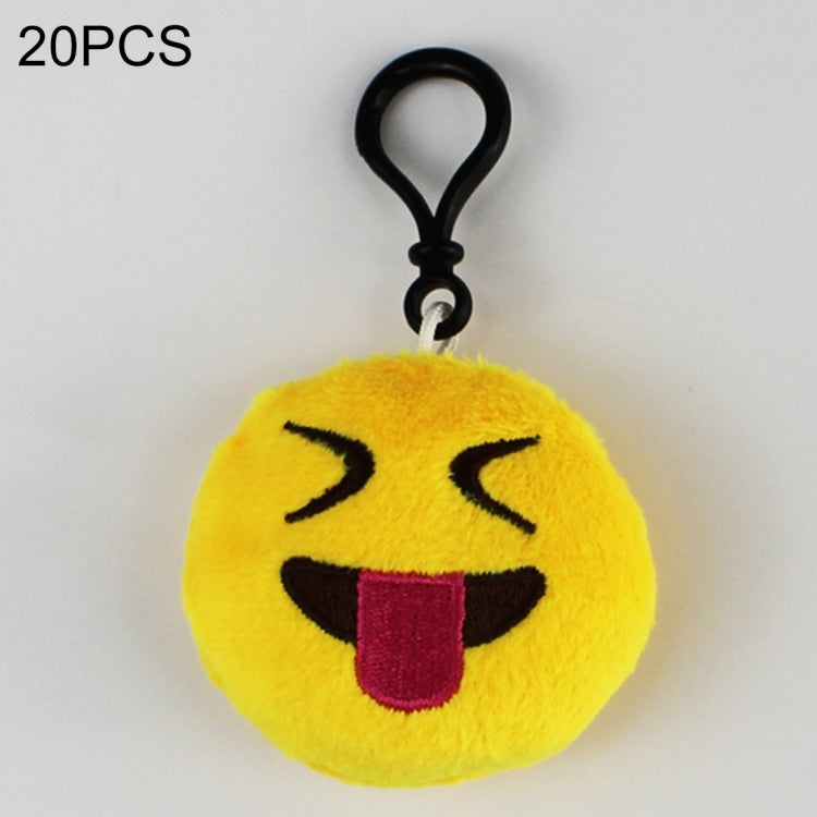 20 PCS Creative Plush Doll Mobile Pendants Gift Cartoon Cute Facial Expression Decorations Keychains with Hook - Key Rings by buy2fix | Online Shopping UK | buy2fix