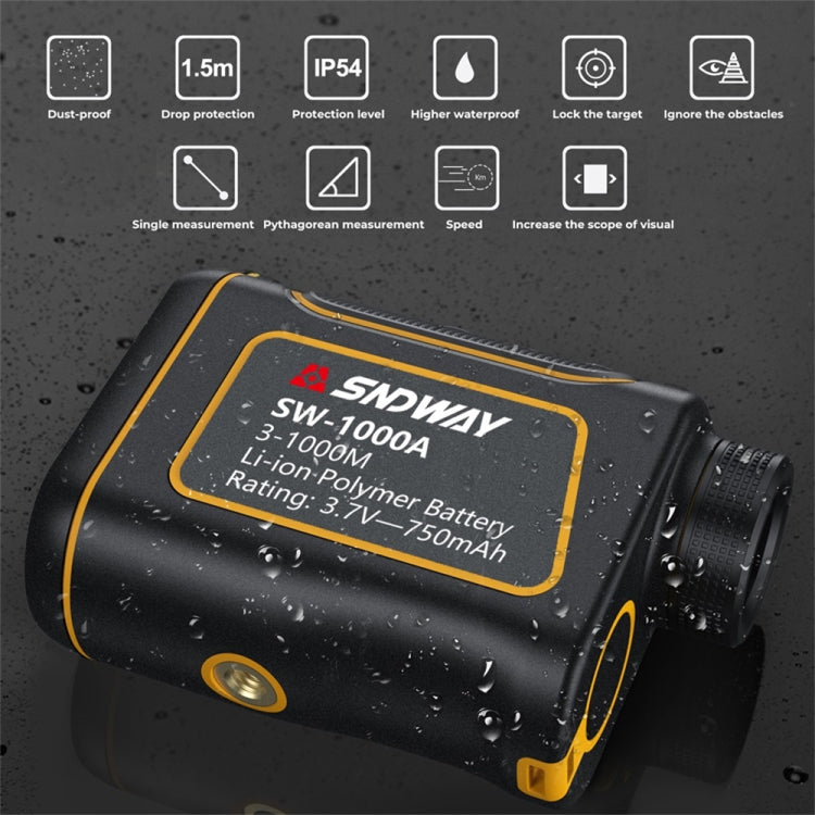 SNDWAY SW1000A Handheld Outdoor Waterproof Telescope Range Finder Distance Measurer, 1000m - Laser Rangefinder by SNDWAY | Online Shopping UK | buy2fix