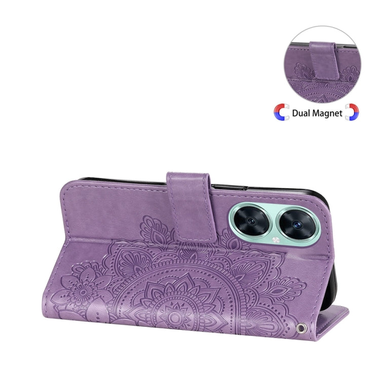 For Huawei nova 11i / Maimang 20 5G / Enjoy 60 Pro 7-petal Flowers Embossing Leather Phone Case (Light Purple) - Huawei Cases by buy2fix | Online Shopping UK | buy2fix